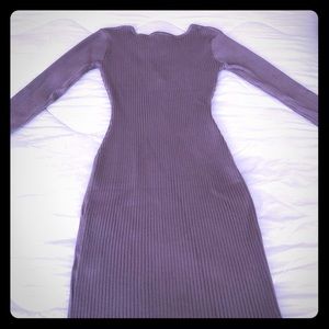 Ribbed, knit, fitted, dress that is reversible.